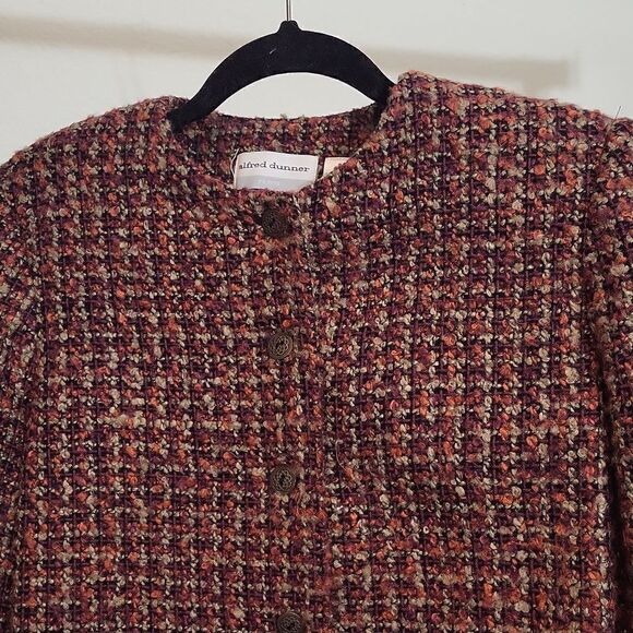 Alfred Dunner Tweed Blazer Jacket Button Down Autumm Colors Size 12P - Picture 4 of 9